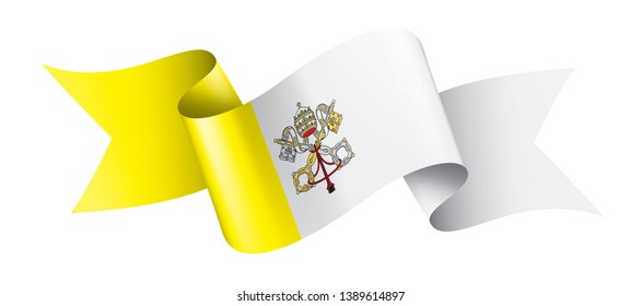 Vatican flag, vector illustration on a white background