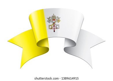 Vatican flag, vector illustration on a white background