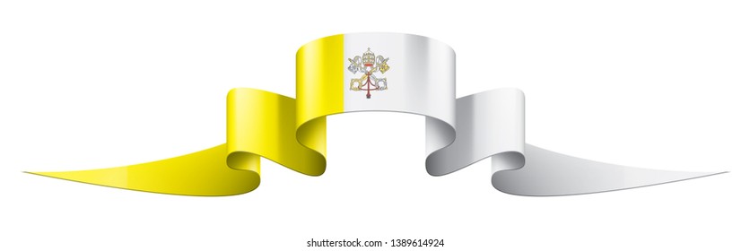 Vatican flag, vector illustration on a white background