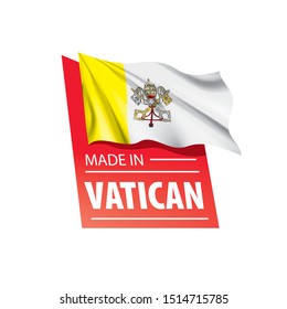 Vatican flag, vector illustration on a white background