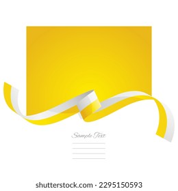 Vatican flag vector. World flags and ribbons. Holy See flag ribbon on abstract color background