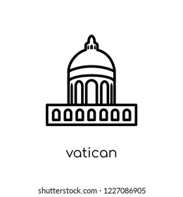 Vatican icon. Trendy modern flat linear vector Vatican icon on white background from thin line Architecture and Travel collection, editable outline stroke vector illustration