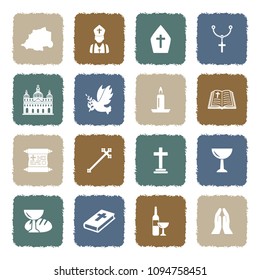 Vatican Icons. Grunge Color Flat Design. Vector Illustration. 