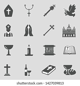 Vatican Icons. Sticker Design. Vector Illustration.