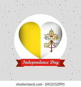 Vatican Independence Day With Heart Emblem Design