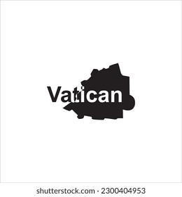 Vatican map and black lettering design on white background