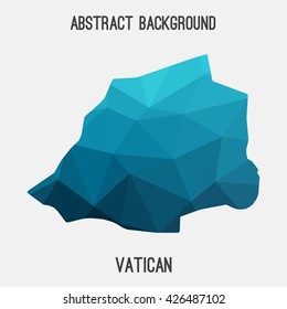 Vatican map in geometric polygonal style.Abstract tessellation,modern design background. Vector illustration EPS8