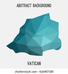 Vatican map in geometric polygonal style.Abstract tessellation,modern design background. Vector illustration EPS8