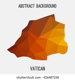 Vatican map in geometric polygonal style.Abstract tessellation,modern design background. Vector illustration EPS8