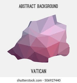 Vatican map in geometric polygonal,mosaic style.Abstract tessellation,modern design background,low poly. Vector illustration.
