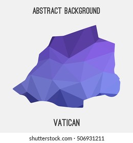 Vatican map in geometric polygonal,mosaic style.Abstract tessellation,modern design background,low poly. Vector illustration.