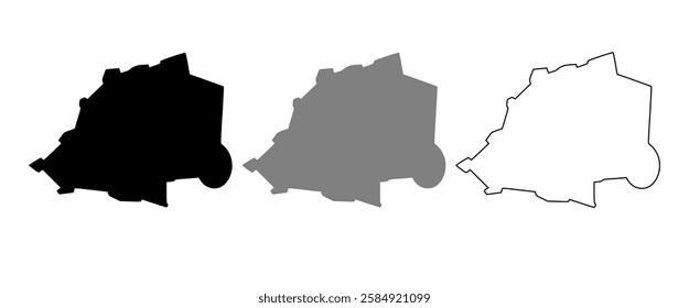 vatican map illustration isolated on background. map in black, gray, and outlines	