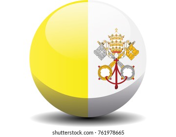 Vatican national circle button flag background texture. Vector illustration.