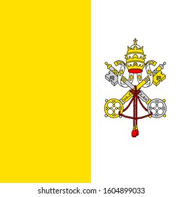 Vatican. National flag. Icon. Symbol. Vector illustration on white background.