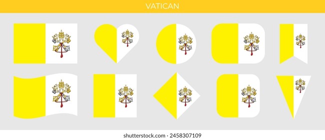 Vatican national flag. Vector illustration isolated on white background 