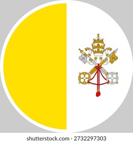 Vatican National Flag Vector Illustration in Circle Shape, High Quality Design