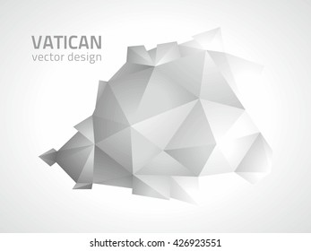 Vatican polygonal grey vector map