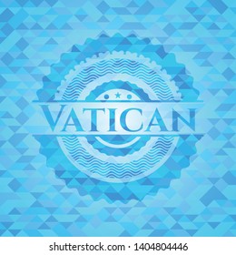 Vatican sky blue emblem with triangle mosaic background