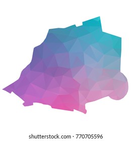 vaticanCity map. Blue and Pink polygonal shape vector illustration on white background. Vector illustration eps 10.