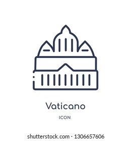 vaticano icon from travel outline collection. Thin line vaticano icon isolated on white background.
