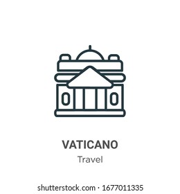 Vaticano outline vector icon. Thin line black vaticano icon, flat vector simple element illustration from editable travel concept isolated stroke on white background