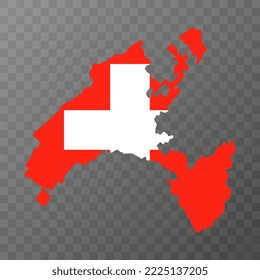 Vaud map, Cantons of Switzerland. Vector illustration.