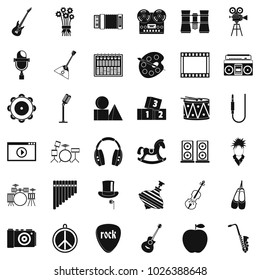 Vaudeville icons set. Simple set of 36 vaudeville vector icons for web isolated on white background