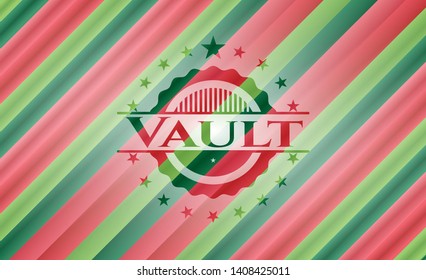 Vault christmas colors style emblem. Vector Illustration. Detailed.
