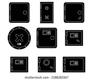 vault collection set isolated vector on white background