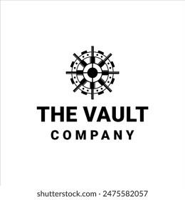 Vault door gear logo with masculine style design