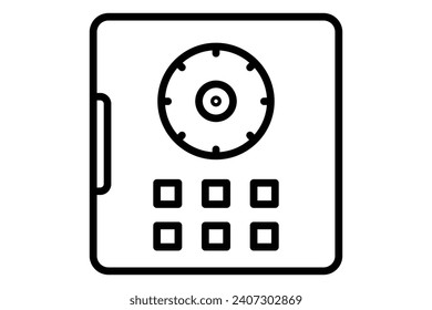vault door icon. icon related to secure storage of valuables. line icon style. element illustration