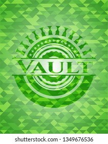 Vault green emblem. Mosaic background