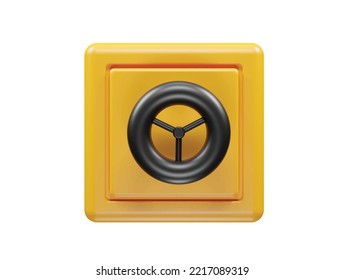 Icono de caja fuerte vector de representación 3d
