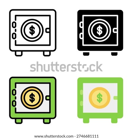 Vault icon collection of various styles for design branding, print and digital media