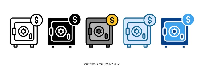 Conjunto de iconos de bóveda Colección de estilos múltiples