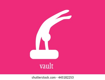 Vault. Isolated Gymnastics web Icon Vector. Woman gymnastics disciplines.