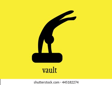 Vault. Isolated Gymnastics web Icon Vector. Woman gymnastics disciplines.