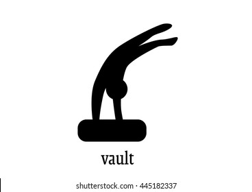 Vault. Isolated Gymnastics Web Icon Vector. Woman Gymnastics Disciplines.