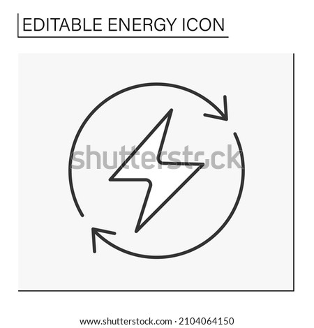  Vault line icon. Renewable energy. Manage power. Electricity concept. Isolated vector illustration. Editable stroke