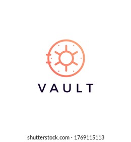 vault locker logo vector icon illustration	