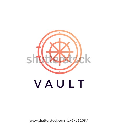 vault locker logo vector icon illustration