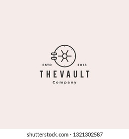 Vault Logo Hipster Vintage Retro Door Vector Icon Illustration