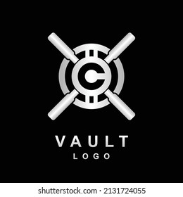 vault logo with letter c concept