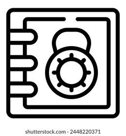 Vault money box icon outline vector. Security locker. Access vault