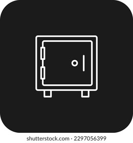 Vault Real Estate icon with black filled line style. safe, bank, finance, security, protection, secure, safety. Vector illustration