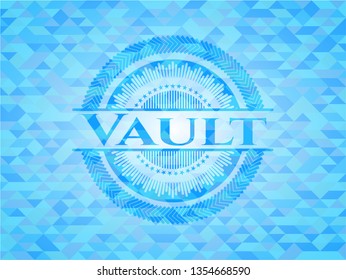 Vault realistic light blue mosaic emblem