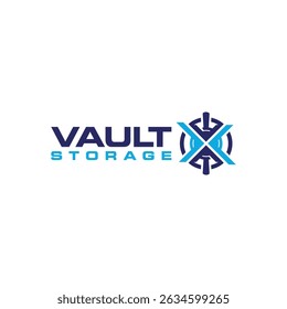 Vault Storage logo design sign mark creative concept letter X vault security 