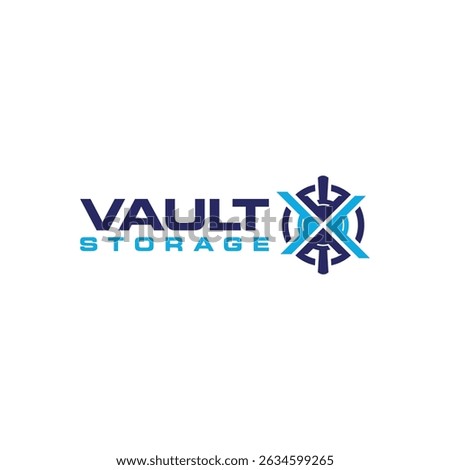 Vault Storage logo design sign mark creative concept letter X vault security 