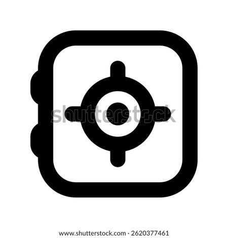 Vault Vector Illustration for Finance and Security Concept. Bank safe design for protection, money, and assets. Line Icon
