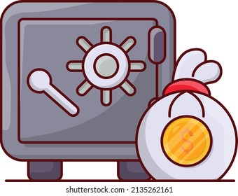 ilustración vault Vector en un fondo transparente. Símbolos de calidad superior. Iconos planos de línea vectorial para el diseño de conceptos y gráficos. 